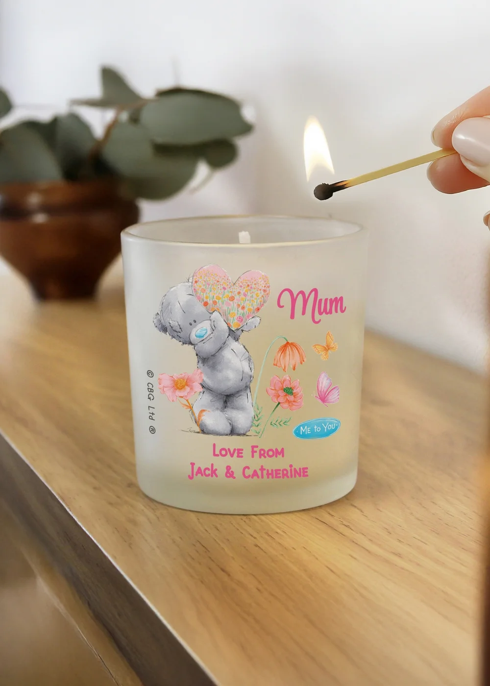 Personalised Memento Company Me to You Flowery Jar Candle Clear - One Size Image 1