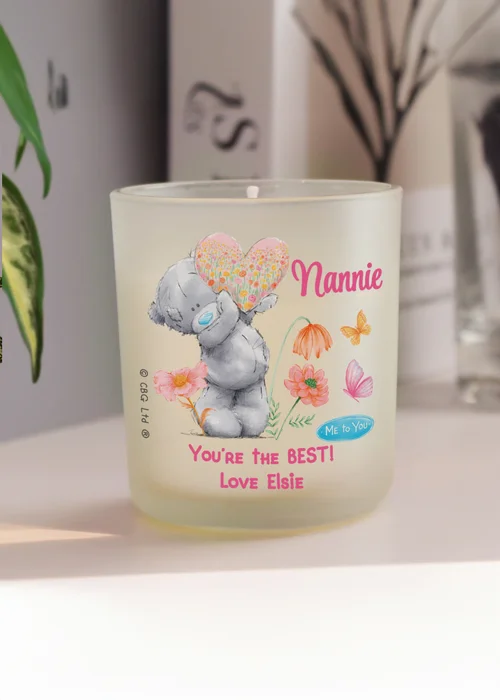 Personalised Memento Company Me to You Flowery Jar Candle Clear - One Size Image 2