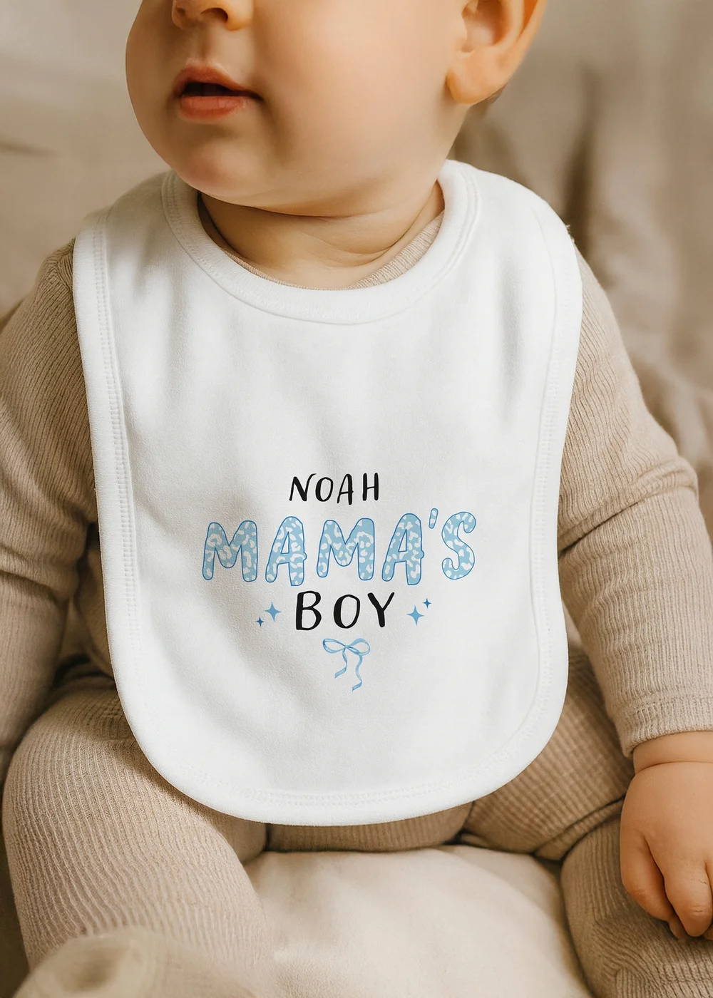 Personalised Memento Company Mama's Boy Bib White - One Size Image 1