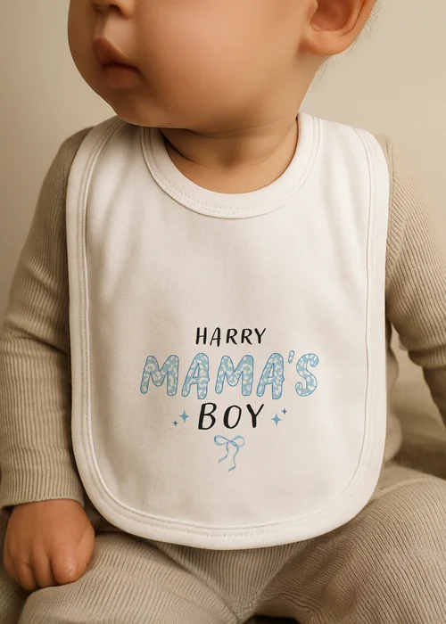 Personalised Memento Company Mama's Boy Bib White - One Size Image 2