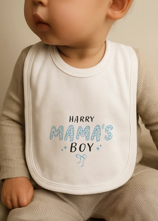 Personalised Memento Company Mama's Boy Bib White
