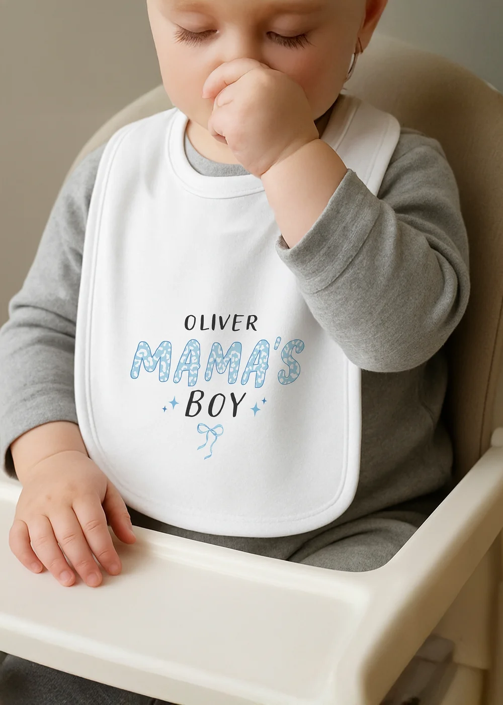 Personalised Memento Company Mama's Boy Bib White - One Size Image 3