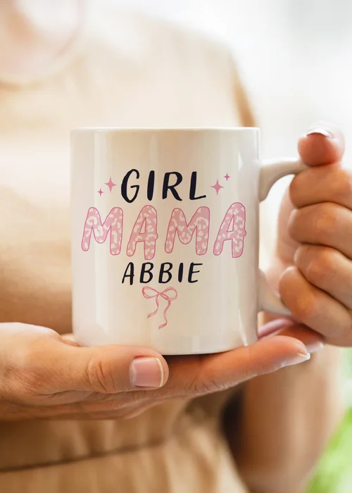 Personalised Memento Company Girl Mama Mug White - One Size Image 2