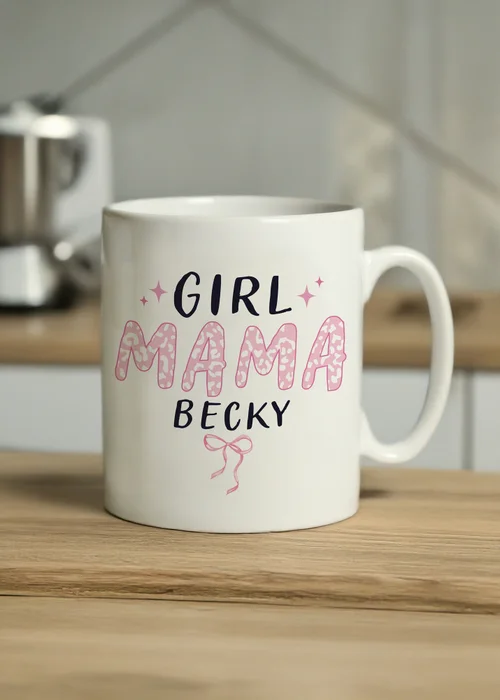 Personalised Memento Company Girl Mama Mug White - One Size Image 3