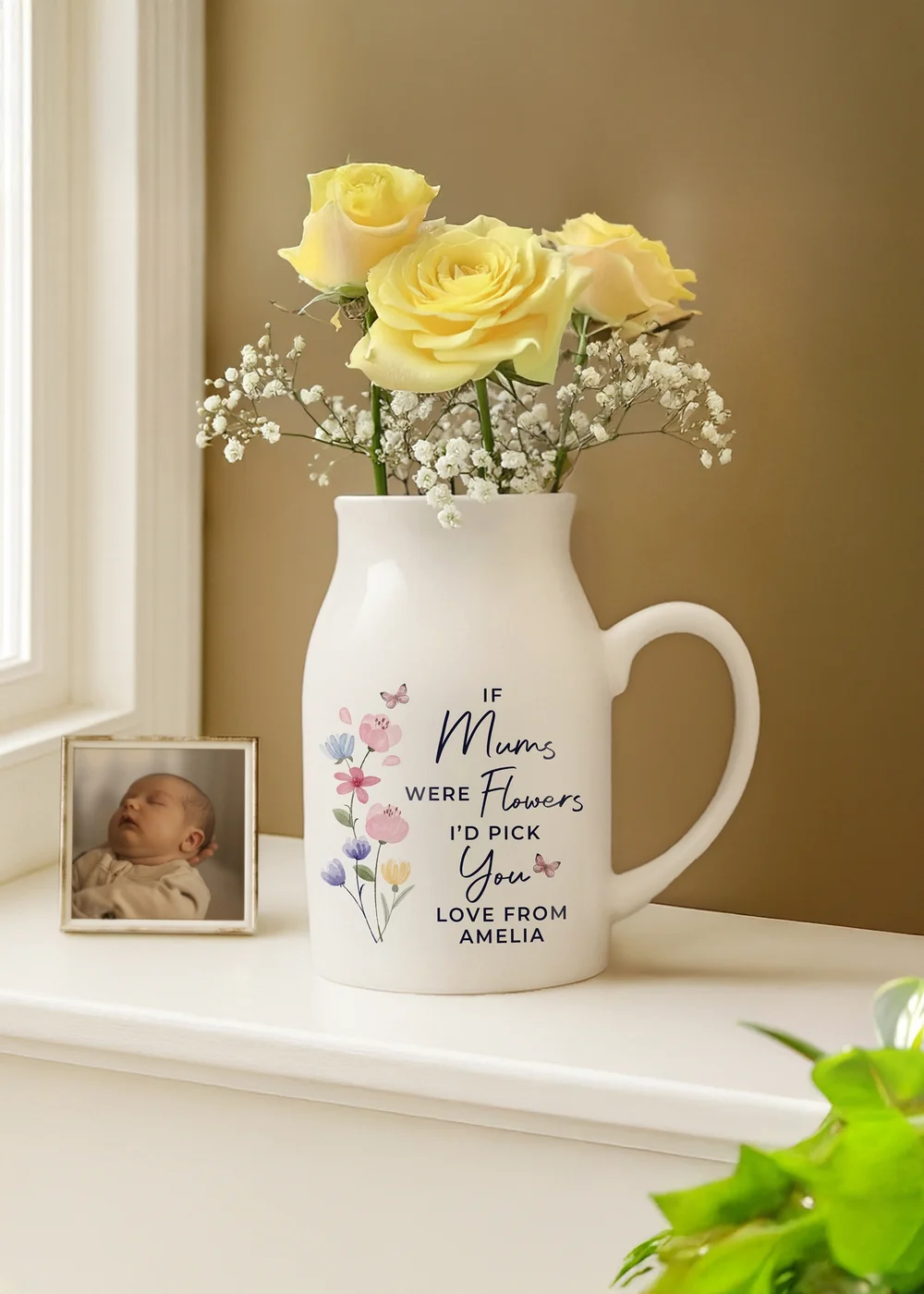 Personalised Memento Company I'd Pick You Jug Vase White - One Size Image 1
