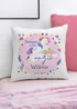 Personalised Memento Company Pink Unicorn Cushion - One Size Image 2