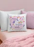 Personalised Memento Company Pink Unicorn Cushion - One Size Image 1