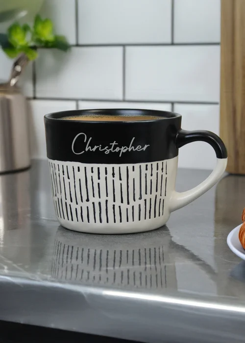 Personalised Memento Company Black Dipped Dash Ceramic Mug - One Size Image 2