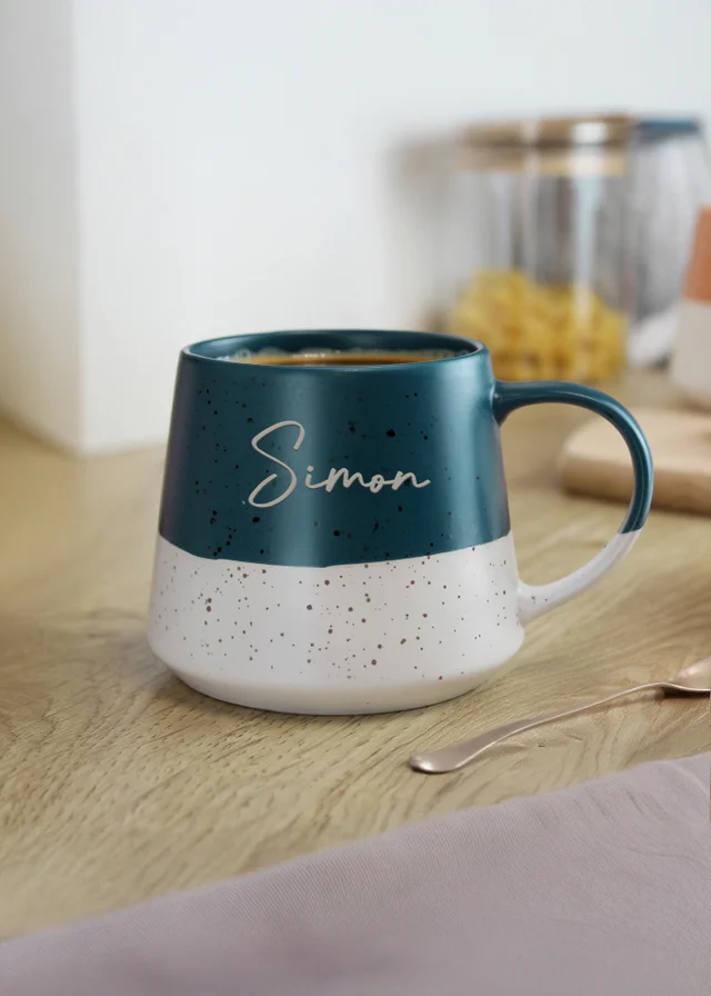 Personalised Memento Company Name Blue Ceramic Mug