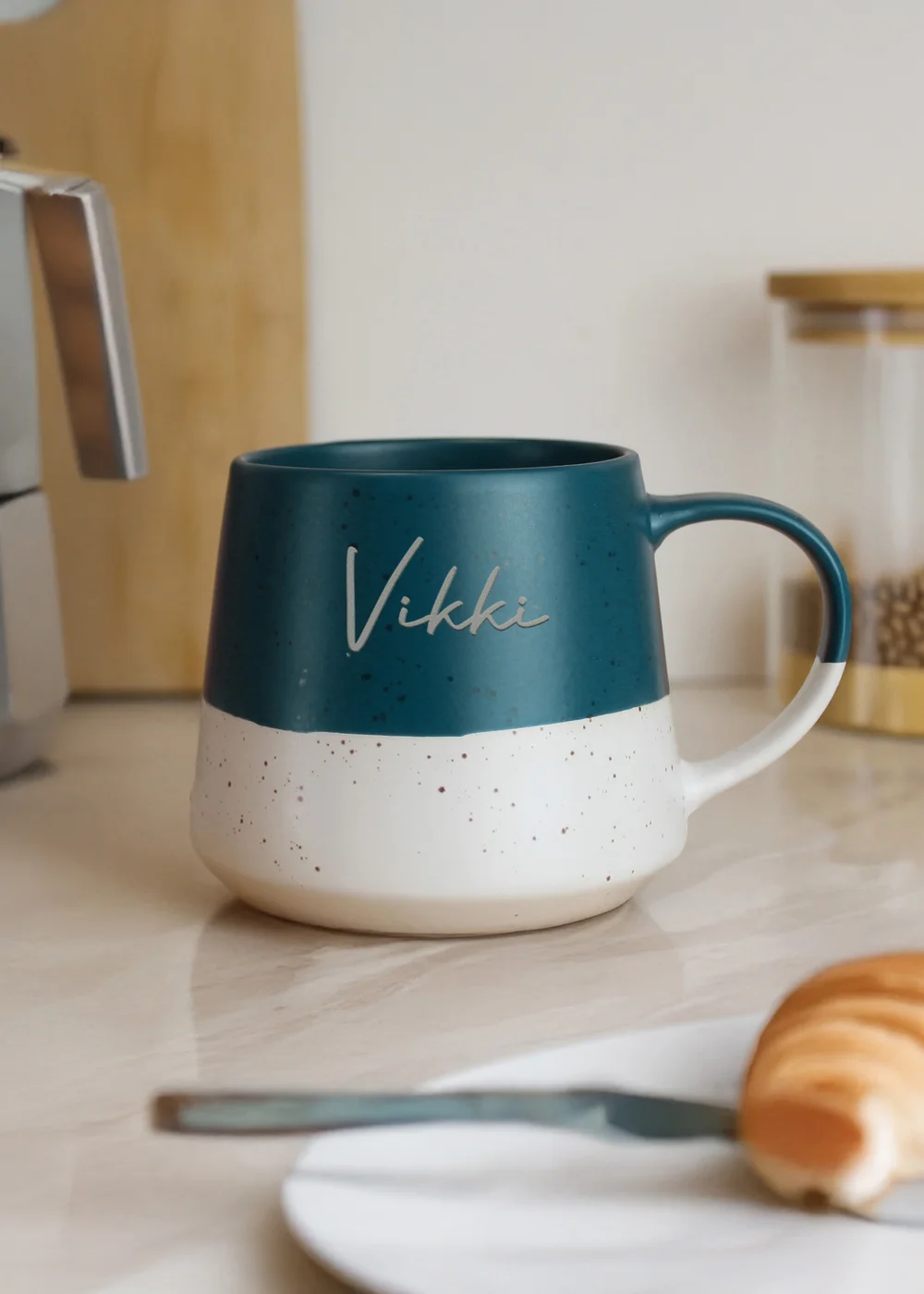 Personalised Memento Company Name Blue Ceramic Mug - One Size Image 1