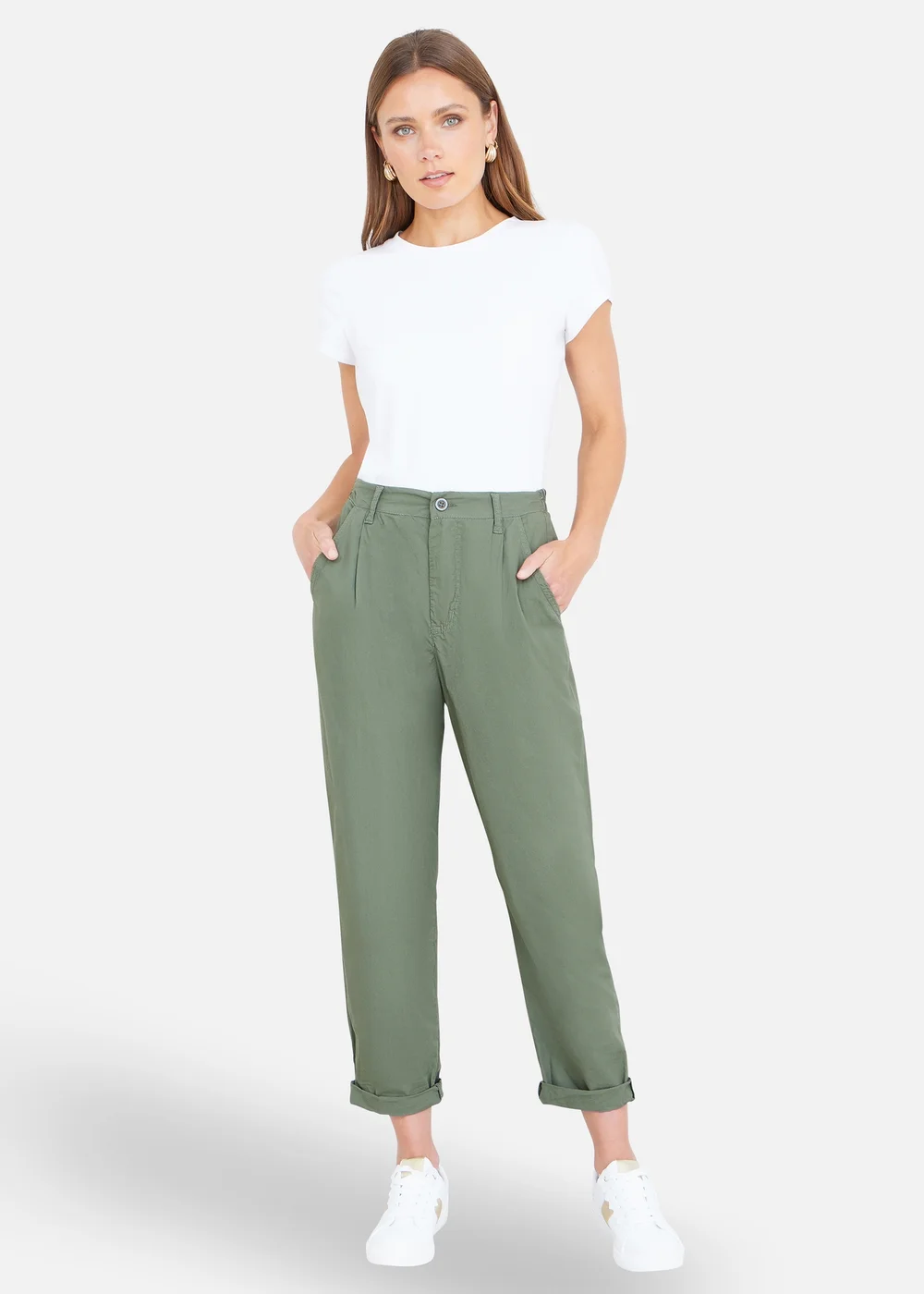 Yumi Cotton Canvas Chino Trousers - 16 Image 1