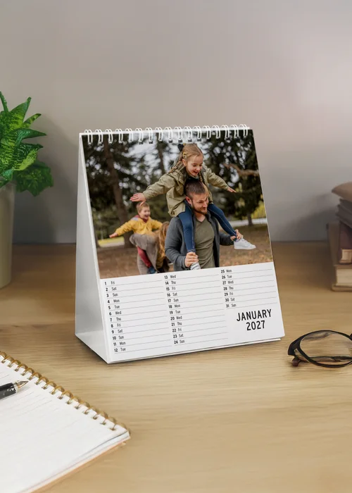 Personalised Memento Company Photo Upload Desk Calendar Multi - One Size Image 1