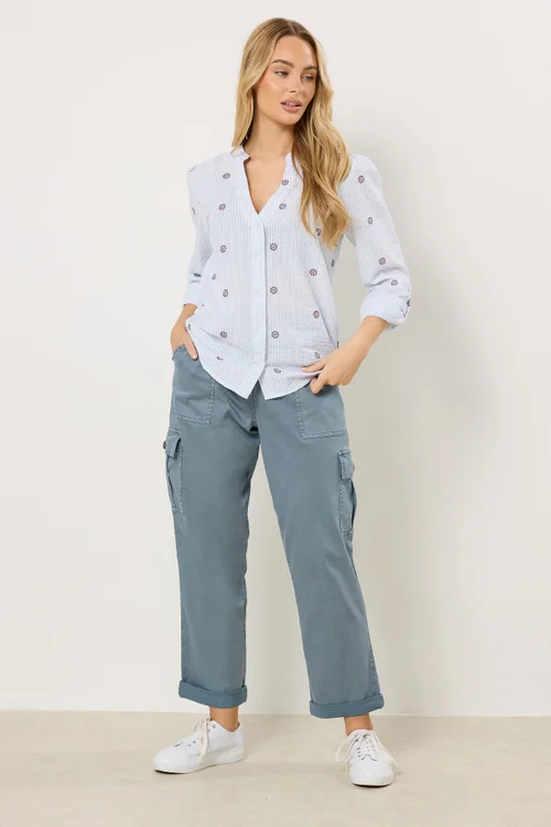 M&Co Blue Straight Leg Cargo Trousers - 18 Image 2