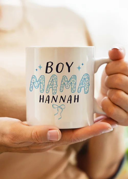 Personalised Memento Company Boy Mama Mug White - One Size Image 2