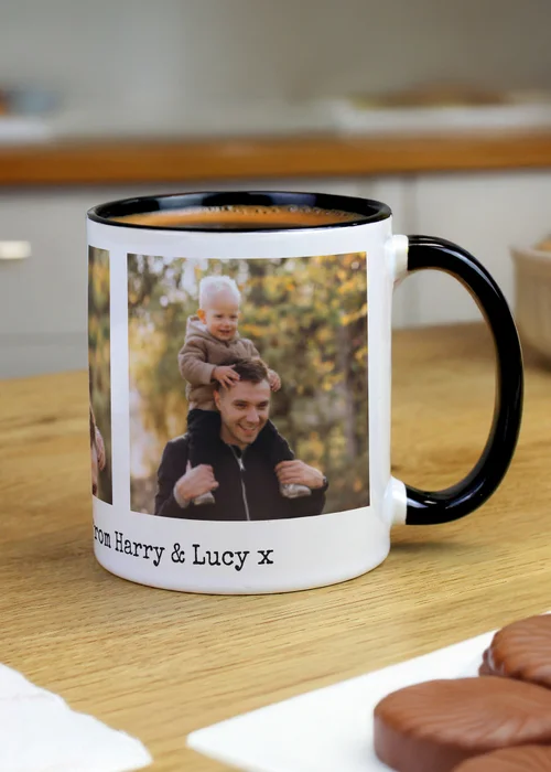 Personalised Memento Company Multi Photo Upload Black Handle Mug - One Size Image 2