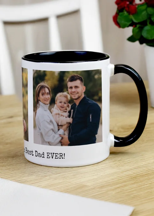 Personalised Memento Company Multi Photo Upload Black Handle Mug - One Size Image 3