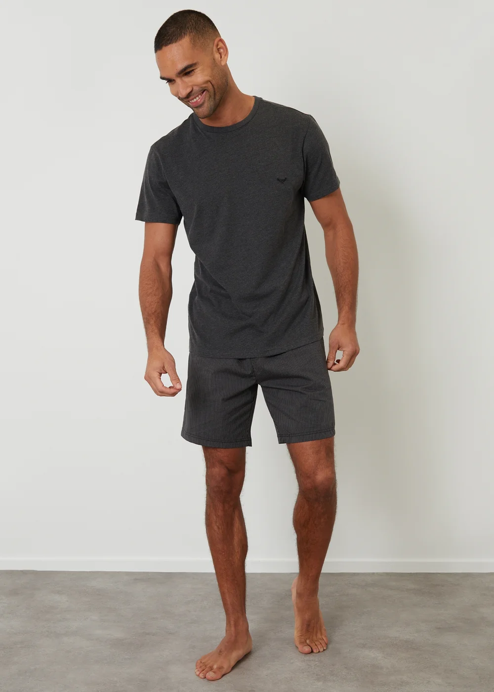 Threadbare Grey Stripe Short Pyjama Set - 2XL Image 3