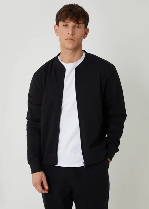 Threadbare Black Zip Through Sweat Bomber - XL Image 1