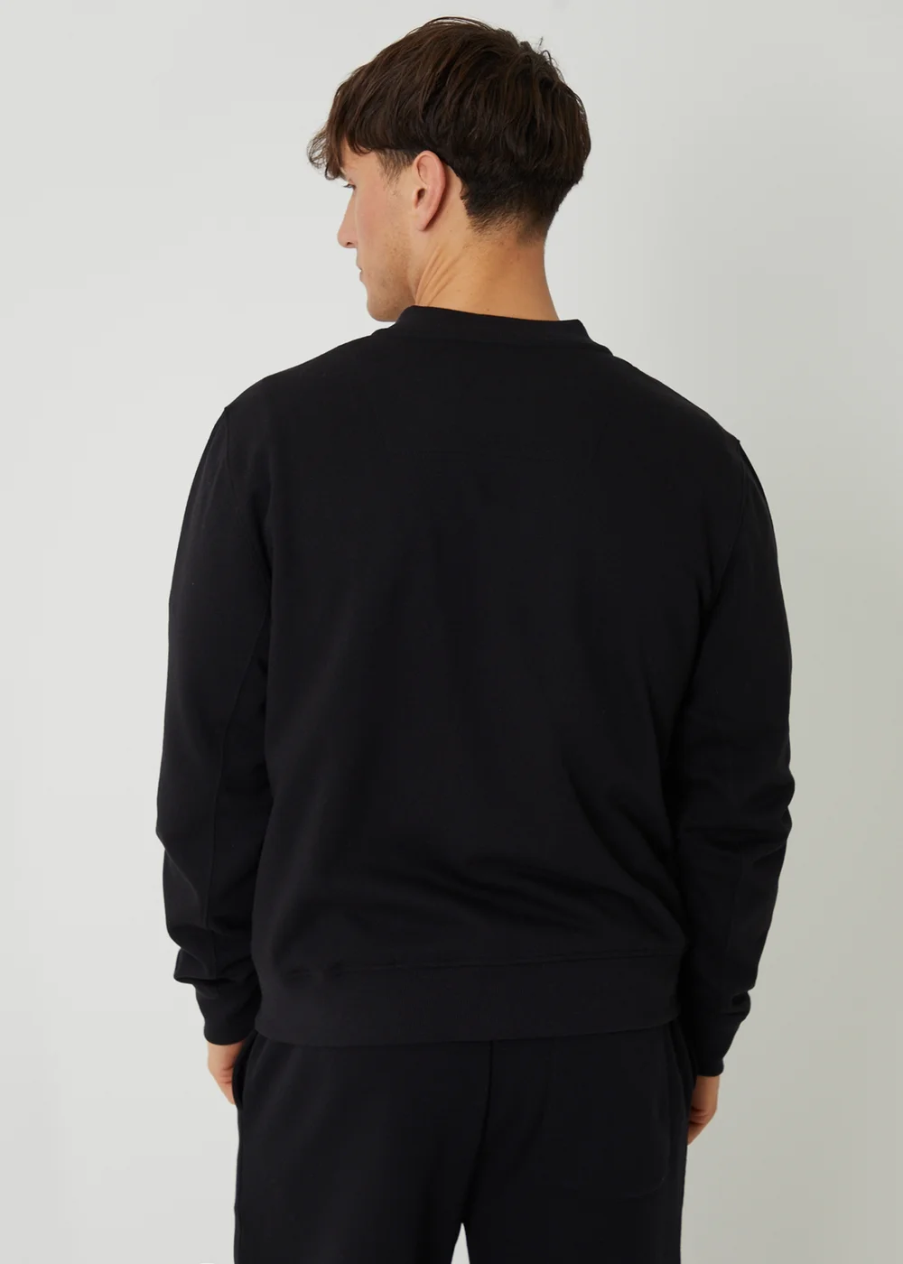 Threadbare Black Zip Through Sweat Bomber - XL Image 2