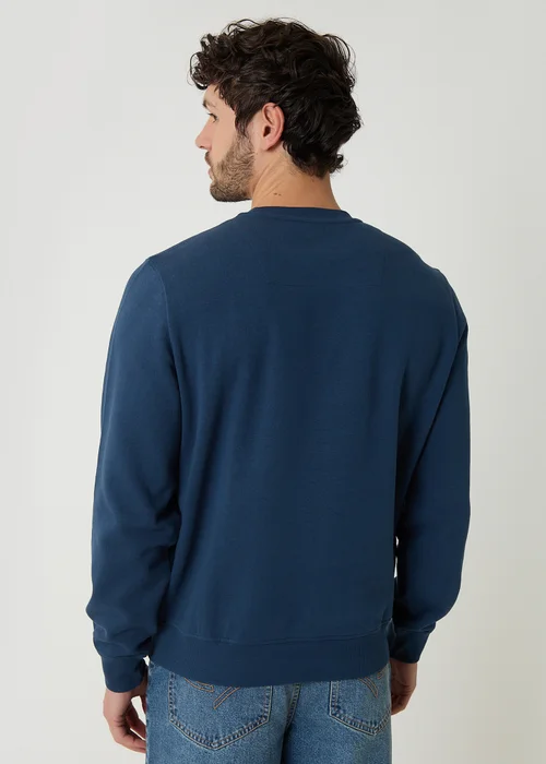 Threadbare Dark Blue Cotton Blend Crew Neck Sweatshirt - XL Image 2