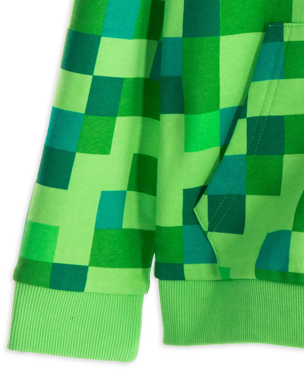 Vanilla Underground Minecraft Boys Green Creeper Placement Print Hoodie (5-14 Years) - 13-14 Yrs Image 5