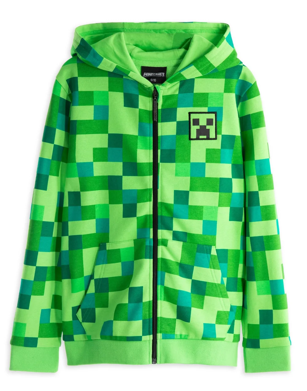 Vanilla Underground Minecraft Boys Green Creeper Placement Print Hoodie (5-14 Years) - 13-14 Yrs Image 1