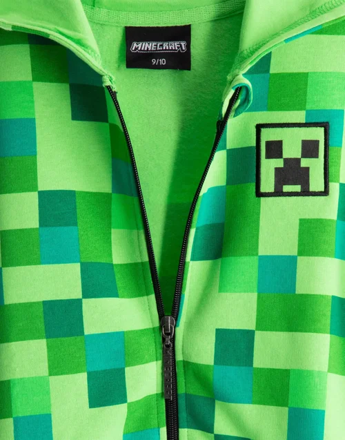 Vanilla Underground Minecraft Boys Green Creeper Placement Print Hoodie (5-14 Years) - 13-14 Yrs Image 3