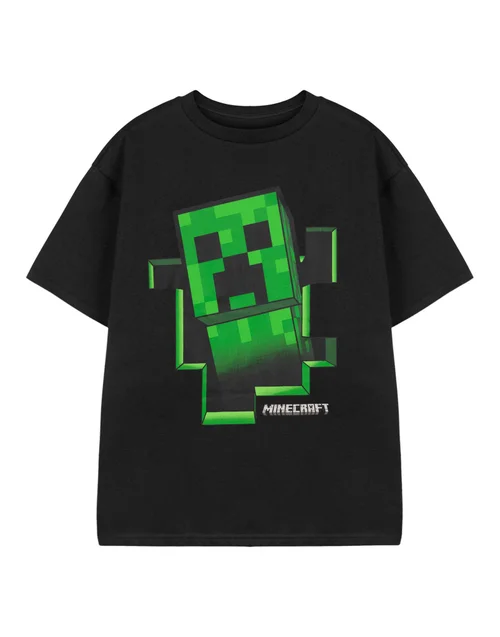 Vanilla Underground Minecraft Boys Black Creeper Inside T-Shirt (5-15 Years) - 7-8 Yrs Image 1