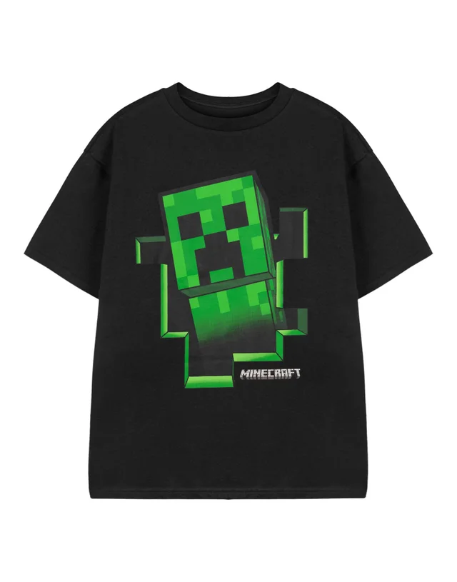 Vanilla Underground Minecraft Boys Black Creeper Inside T-Shirt (5-15 Years)