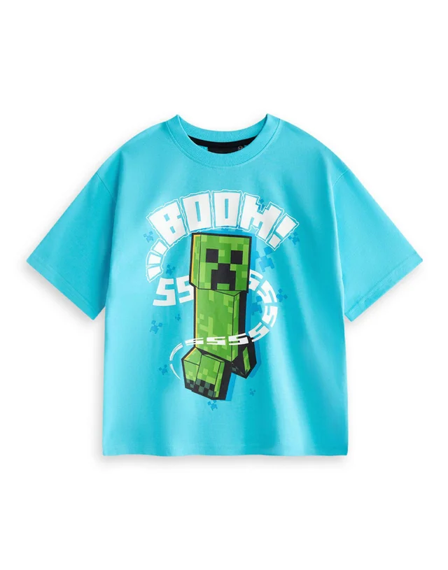 Vanilla Underground Minecraft Boys Multicoloured Creeper Multi-Pack of 2 Short Pyjama Set (5-14 Years)