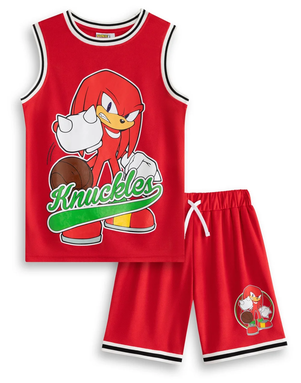 Vanilla Underground Sonic The Hedgehog Boys Red Knuckles 2 Piece Basketball Set (3-12 Years) - 8-9 yrs Image 1