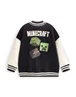 Vanilla Underground Minecraft Boys Black Creeper Varsity Jacket (5-14 Years) - 7-8 Yrs Image 2