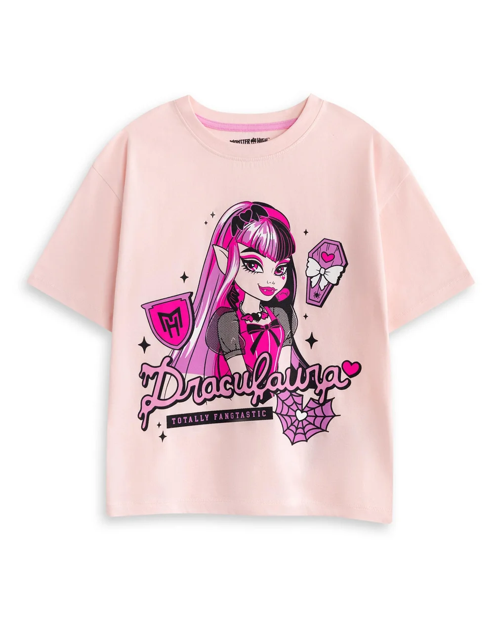 Vanilla Underground Monster High Girls Multicoloured Draculaura & Frankie Stein Short Pyjama Set (4-14 Years) - Pack of 2 - 9-10 Yrs Image 4