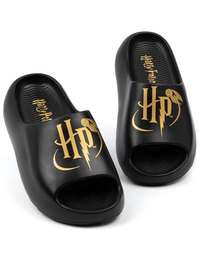 Vanilla Underground Harry Potter Girls Black Logo Sliders (Child 13 - 4)