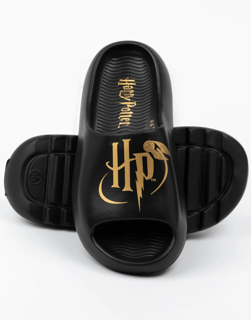Vanilla Underground Harry Potter Girls Black Logo Sliders (Child 13 - 4) - 13 Infants Image 2