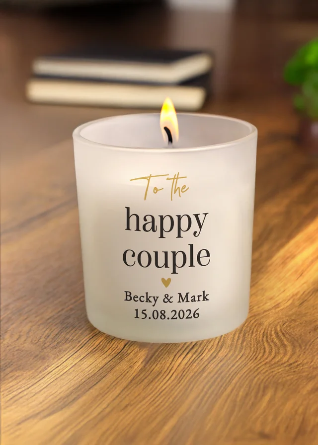 Personalised Memento Company Black & Gold Frosted Candle