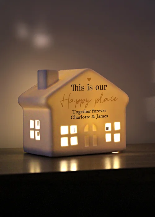 Personalised Memento Company Black & Gold LED Ceramic House - One Size Image 3