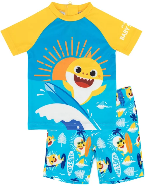 Vanilla Underground Blue Baby Shark Kids Sun Safe Swimsuit (12months - 6years) - 1-1.5 Yrs Image 1