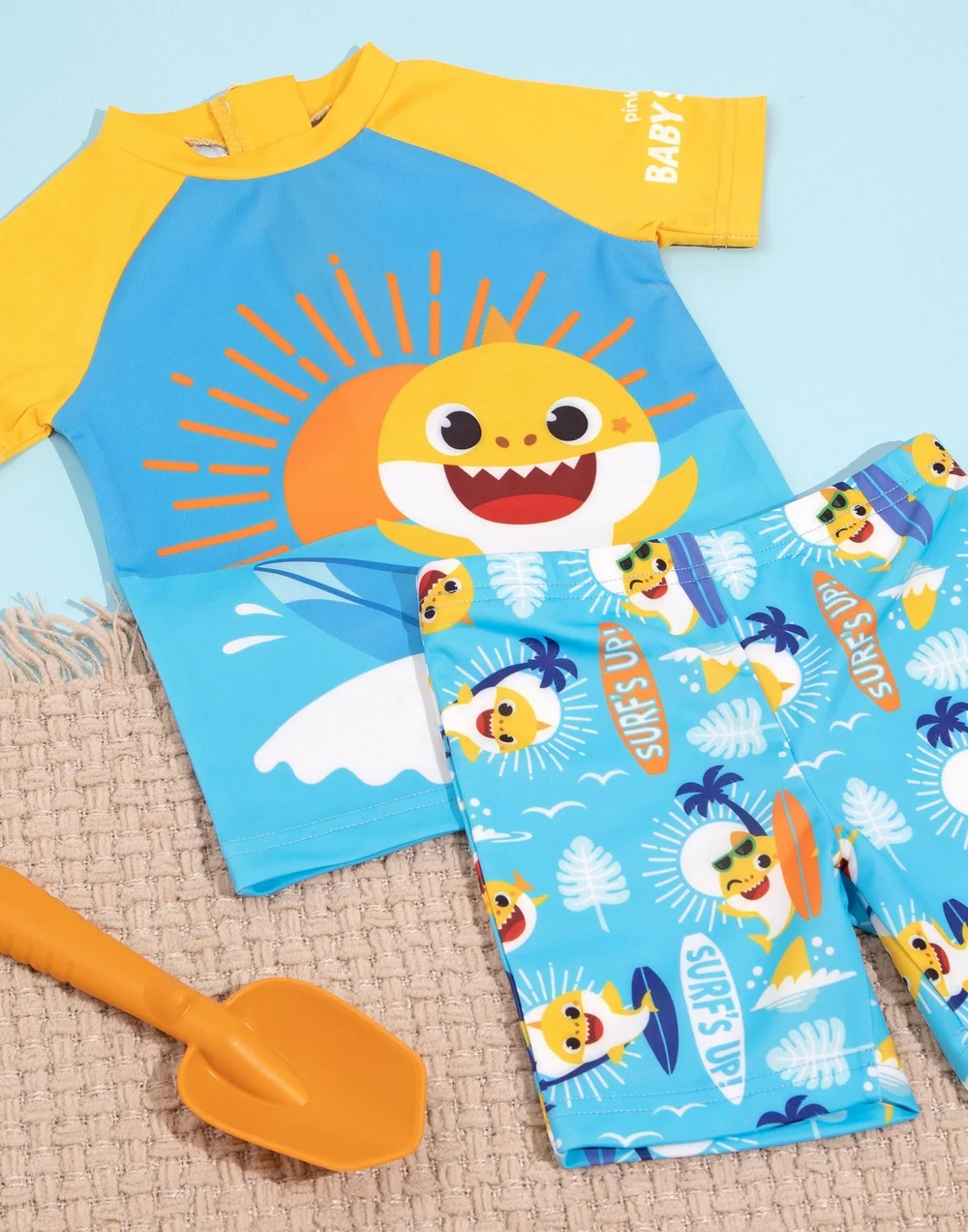 Vanilla Underground Blue Baby Shark Kids Sun Safe Swimsuit (12months - 6years) - 1-1.5 Yrs Image 2