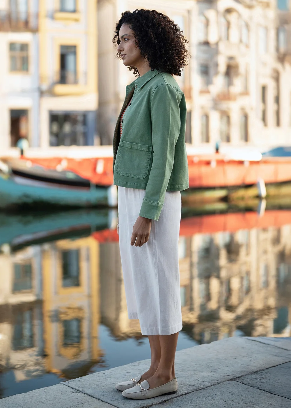 Yumi Green Canvas Jacket With Patch Pockets - 18 Image 2