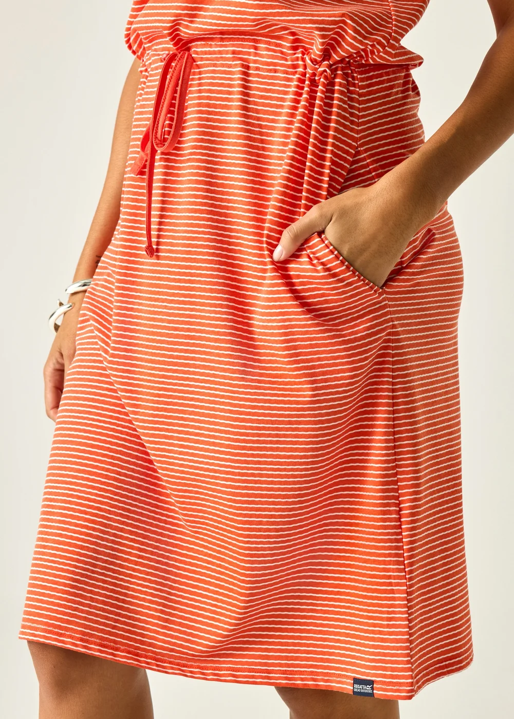 Regatta Tangerine Tango White Wavy Stripe Amorie Dress - 14 Image 4