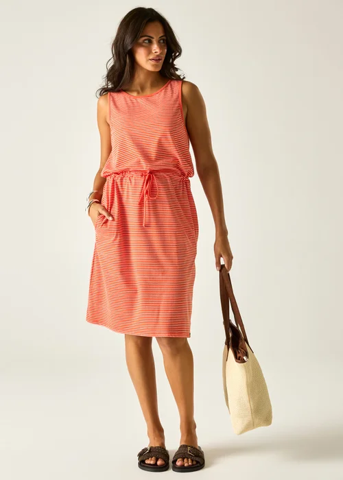 Regatta Tangerine Tango White Wavy Stripe Amorie Dress - 14 Image 1