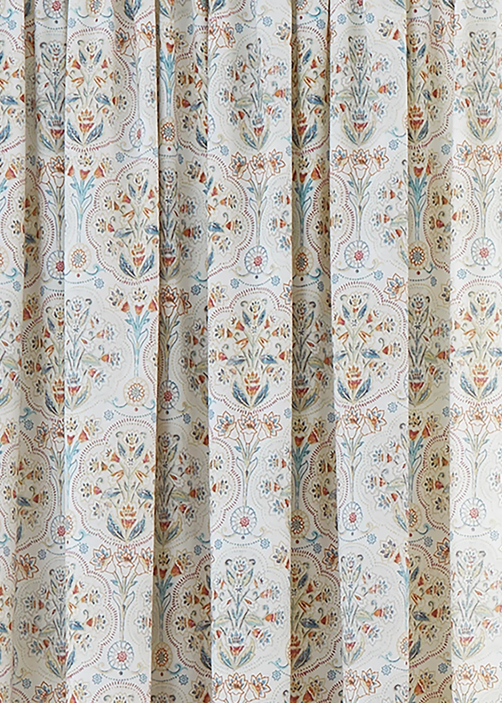 Dreams & Drapes Edena Decorative Floral Lightweight Natural Pencil Pleat Curtains - 66W X 72D (168x183cm) Image 3