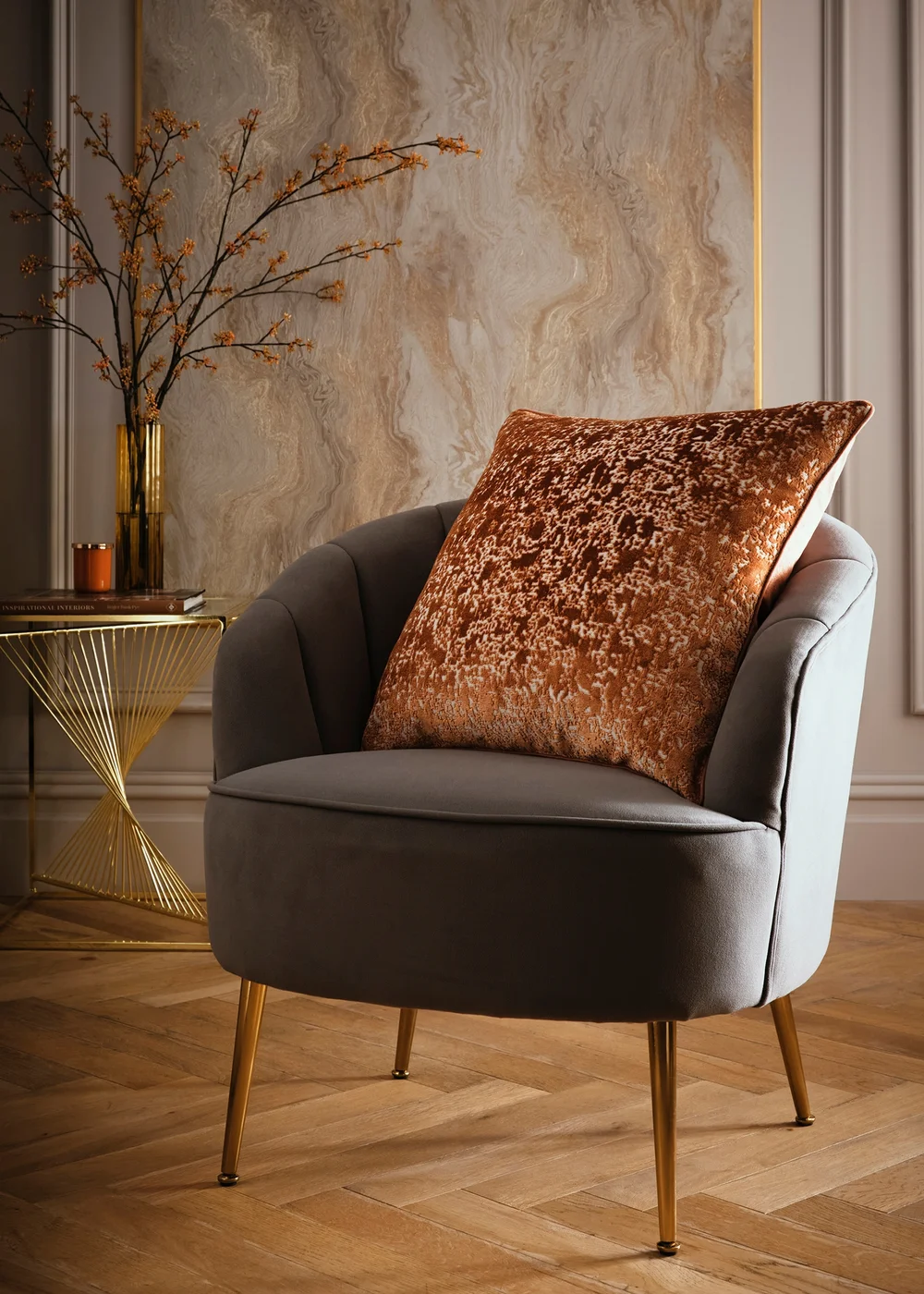 Laurence Llewelyn-Bowen Atlas Velvet Spice Filled Cushion - 55 x 55cm Image 1
