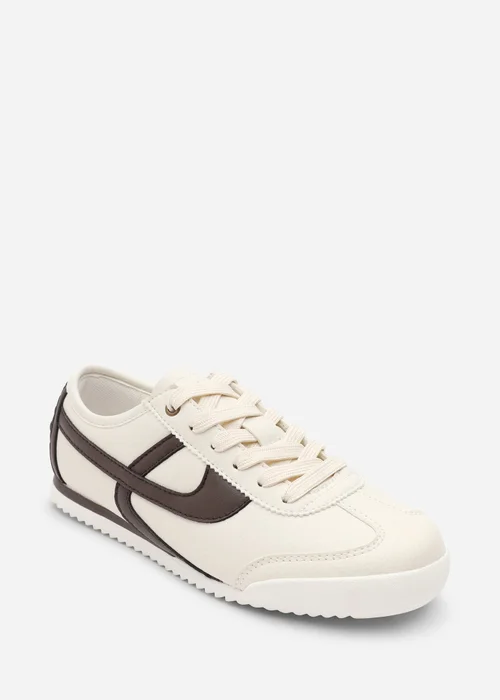 Where's That From Brisa Beige Court Trainer With Brown Stripe - 7 Image 3