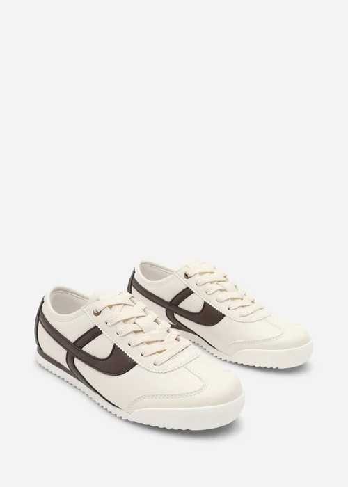 Where's That From Brisa Beige Court Trainer With Brown Stripe - 7 Image 4