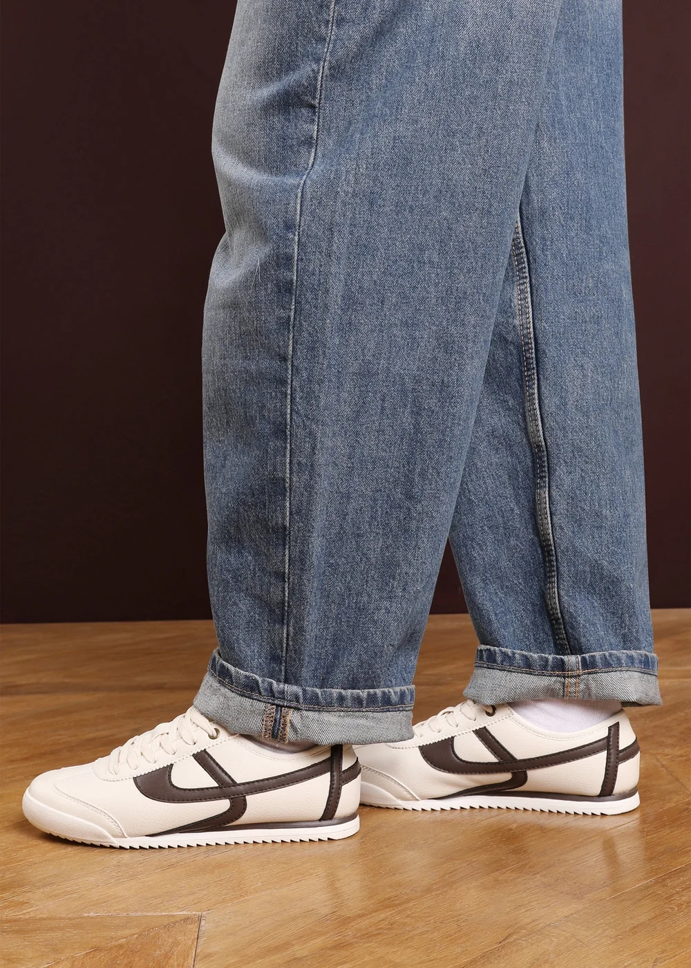 Where's That From Brisa Beige Court Trainer With Brown Stripe - 7 Image 1
