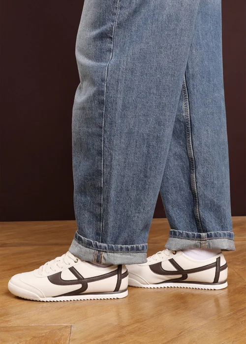 Where's That From Brisa Beige Court Trainer With Brown Stripe - 7 Image 1