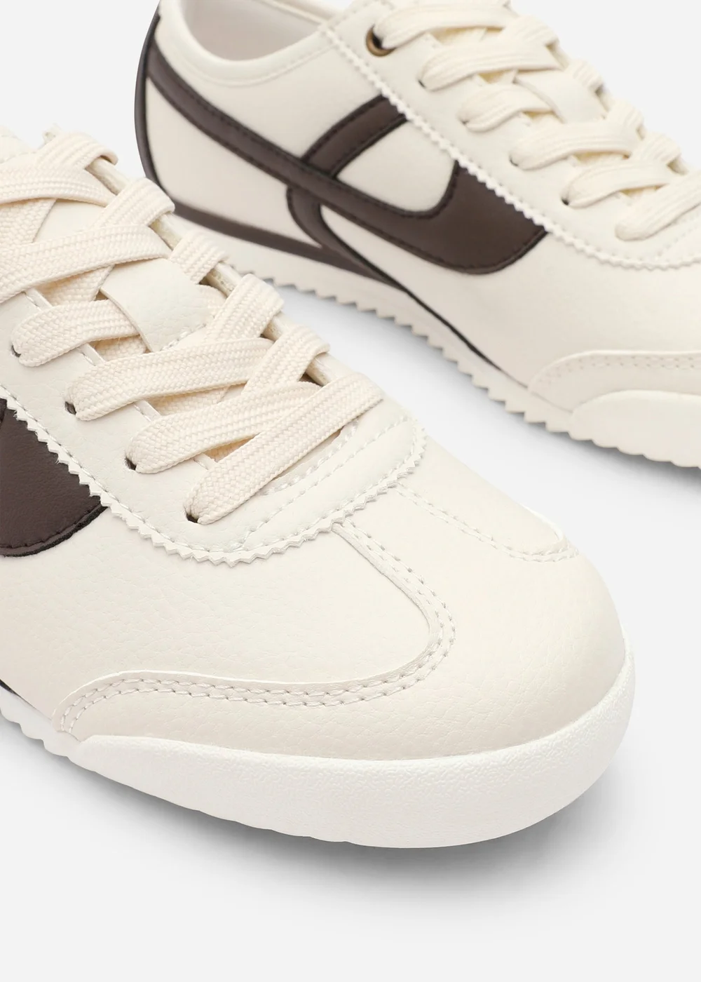 Where's That From Brisa Beige Court Trainer With Brown Stripe - 7 Image 5