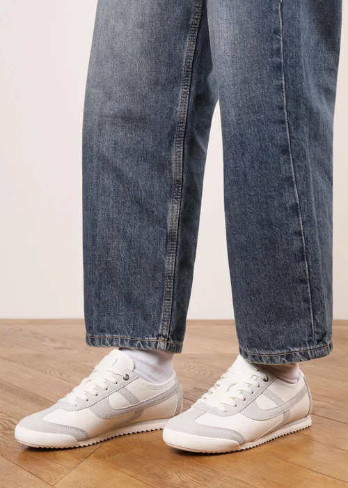 Where's That From Brisa White Court Trainer With Grey Stripe - 5 Image 6